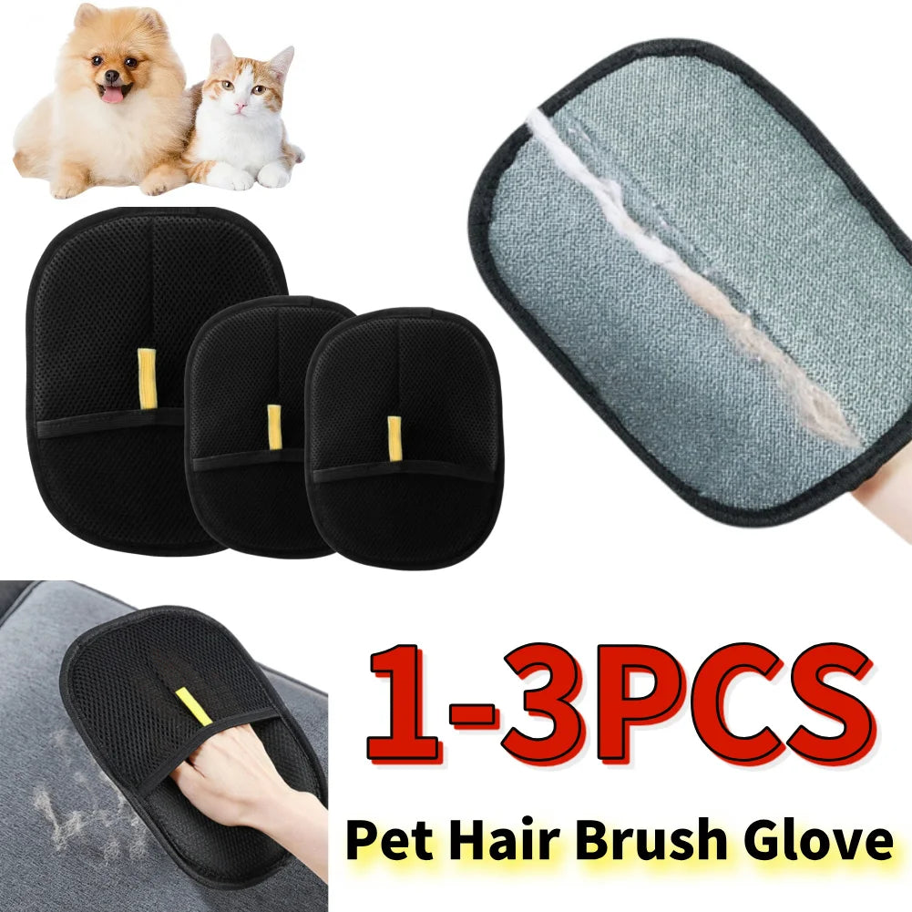 Pet Grooming Gloves Static Dedusting Brush Pet Hair Remover Brush Removing Dog Cat Hair From Sofa Carpet Clothes Remover Gloves