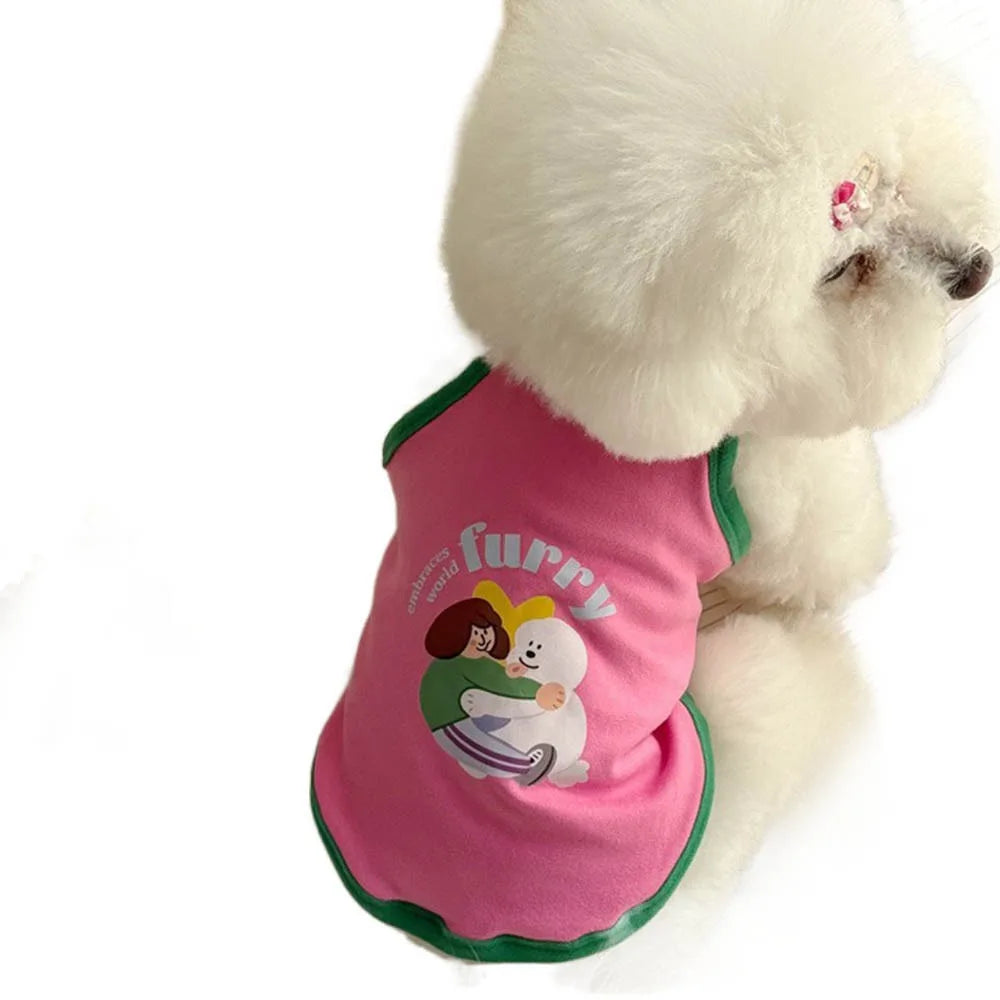 Pet Dresses Thin Strap Dogs Vest Comfortable Fabric Printed Design Puppy Camisole Breathable Soft Small Dog Cat Dress Puppy