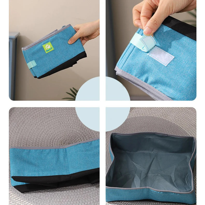 Semi Enclosed Cat Litter Box, Foldable, Portable, Waterproof, Oxford Cloth, Open Cat Toilet  Cat Litter Box Pet Supplies & Pet