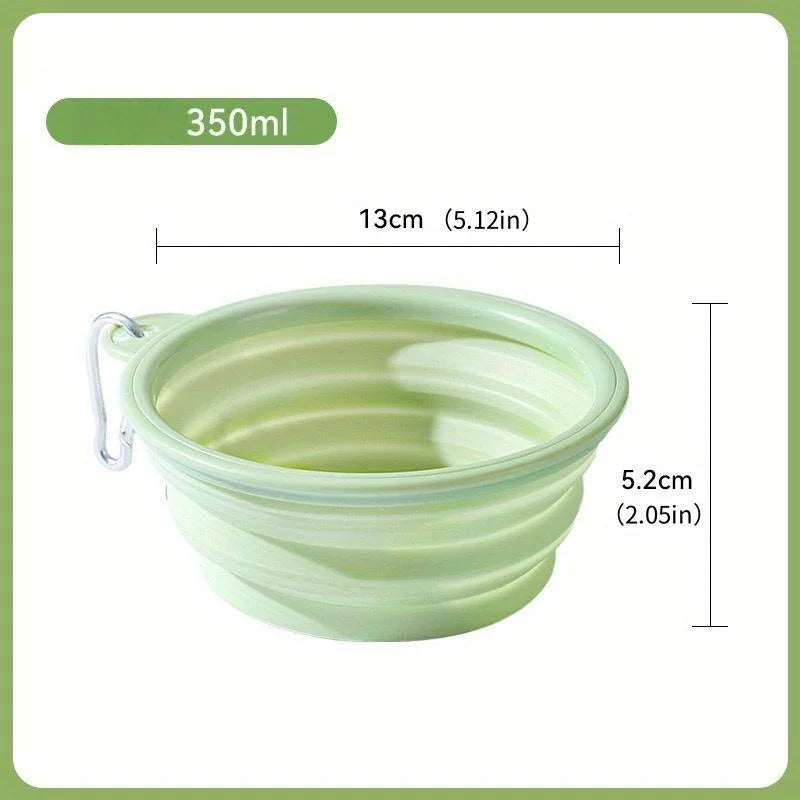 Pet Portable Foldable Bowl for Outdoor, Hanging Pet Drinking Water Feeding Silicone Bowl, Can be Used for Cats and Dogs