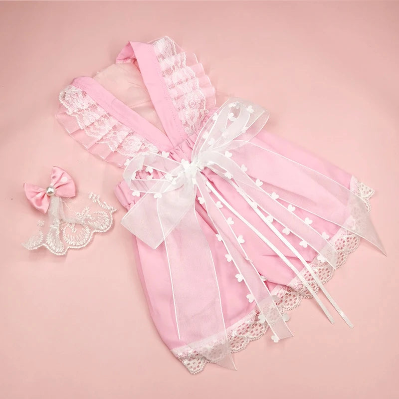 Pet White Wedding Dress Dogs Skirts Teddy Yarn Skirt Female Dog Dress Cat Princess Dress With Headflower Necklace Pet Costume