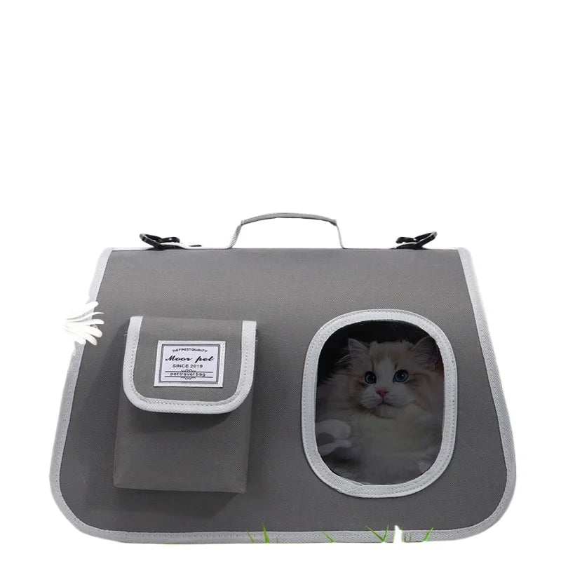 Portable Pet Carrier Bag for Small Dogs Cats Outdoor Foldable Cat Bag  Mesh Breathable Cat Shoulder Bag Kitten Carrying Bag